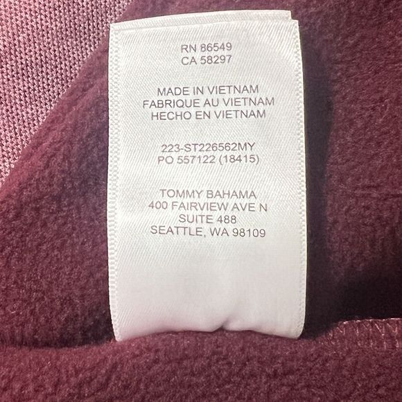 Tommy Bahama Half Zip Pullover Men’s Sz Small Tango Wave Heritage Wine HTHR NWT - Picture 13 of 13